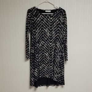 Masai Copenhagen Black and White Patterned Dress, Women's Small office business